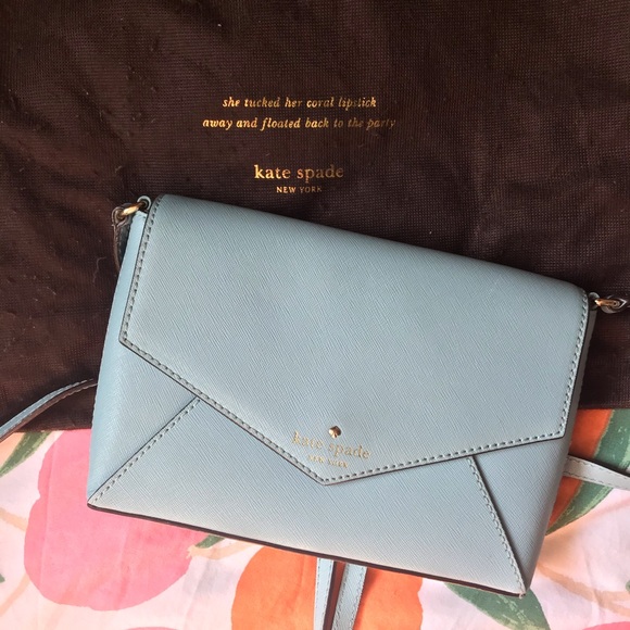 kate spade Handbags - Light blue kate spade envelope crossbody
